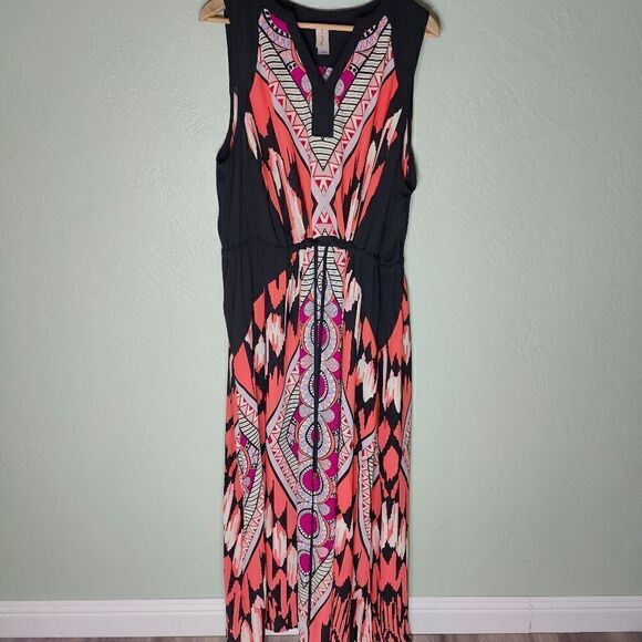 Pure Energy Plus Size Boho Print Maxi Dress - Picture 2 of 15